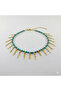 Turquoise Stone Gold Color Chain Tassel Anklet - Stylish Design Jewelry - 3