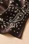 Women's Brown Cream Bandana Patterned 70X70 cm Satin Scarf, Silky Textured Square Neck Hair and Bag Accessory - 3