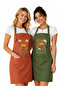 Kitchen Apron Set of 2 Stain-Resistant Water-Repellent Fabric Arrangement Chef Floral Patterned Double Apron - 2
