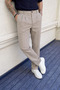 Men's High Waist Regular Fit Stone Fabric Trousers - 4