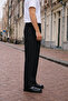 Men's Daily Basic Cotton Black Fabric Trousers - 3