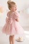 Girl's Princess Dress 3D Rose Tulle Layered with Bow Detail Birthday Party Wedding Special Occasion Dress