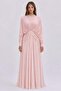 Stone and Flywheel Detailed Yoryo Silk Hijab Evening Dress Pudra 1254 - 5
