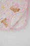 Breeze Golden Newborn Baby Blanket Emboss Embossed Teddy Bear Patterned Pink - 3