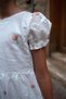 Girl's Dress with Floral Embroidery and Zipper on the Back, Ages 6-12, White - 7