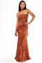 Strapless Floral Print Tulle Belted Bodycon Maxi Dress - 5