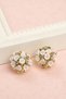 Women's Yellow Steel Flower Bouquet Earrings - Romantic Rose Design - 4