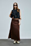 Ate Women's Linen Skirt Brown - 2