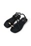 Hanna Black Color Ringed Women's Sandals - 7