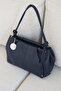 MEDIUM SIZE NAVY BLUE WOMEN'S SHOULDER BAG WITH STRAP KNOT DETAIL WIDTH 35 CM HEIGHT 20 CM - 3