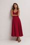 Solid Color Stylish Dress with Back Detail Red
