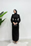 Seçil Glittery Hijab Evening Dress Black