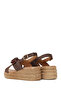 Women's Mink Buckle Wedge Heeled Suede Leather Sandals 26Sfd362010 - 6