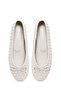 Women's White Braided Leather Ballerinas 26Pfd270229 - 4
