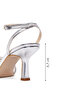 Women's Silver Anklet with Buckled Stones Stiletto Heel U S Sandals 26Sfe3901Ts - 4