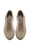 Men's Beige Lace-Up Thick Sole Sports Shoes, Suede Leather Sneaker 26Sfd630510 - 4