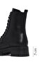 Women's Black Zippered Thick Soled Leather Boots 25Wfd140218 - 2