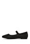 Women's Black Stone Genuine Leather Ballerinas, Summer Shoes 25Sfd1800Ts - 2