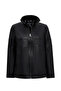 Diana Women's Black Collar Fur Oversized Leather Coat 25Wgd5631U4 - 4