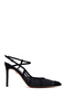 Women's Black Ankle Buckle High Thin Heeled Leather Shoes 26Pfd100114
