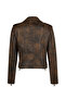 Newage Women's Brown Slim-Fit Biker Leather Jacket 26Sgd5983Vd - 2