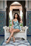 Lace Detailed Satin Strap Blouse Shorts Set - 6
