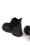 Women's Zipper Detailed Lace-Up Thick Heeled Suede Sports Boots Black - 3