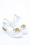Bln 304 Gold Buckle Detailed High Sole Sandals