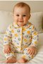 2-Piece Corded Fabric Chick Patterned Girl Boy Baby Children's Top and Bottom Pajamas Set