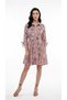 Women's Ethnic Patterned Self-Tie Belted Shirt Dress with Tie-Up Sleeves Detail - 4