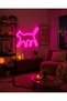 Kedi Figürlü LED Neon Duvar Tablosu | Pembe Aydınlatmalı Modern Dekor | Farklı Boyut Seçenekli Salon Hediye - 2