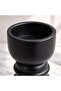 Tanga Wood Dumble Pillar Candle Holder 9.52x9.52x23.49cm - Black - 3