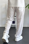 Men's Elastic Waist Modal Fabric Relaxed Cut Trousers White Edw396 - 3