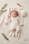 Knitwear Hospital Discharge Set for Girl and Boy Baby, 100% Organic Cotton, Floral Embroidered Lora Hat Included