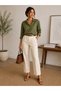 Women's Khaki Oversize Cotton Comfortable Linen Shirt with One Pocket – New Summer Collection