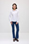 Cotton Lycra Shirt with Embroidered Cuff Detail - White - 2