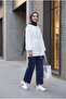 Double Pocket Elastic Waist Velcro Pleated Trousers -Indigo - 4