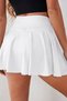 Women's Ecru Mini Skirt with Shorts Sporty Flounce Design |   Flexible Fabric, Retriever - 3
