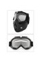 Cross Motorcycle Cycling Goggles Open Helmet Mask with Sponge Band Elastic Jet Mask with Transparent Glass - 2