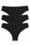 Women's Panties 3-Pack, Lace, Bikini, Normal Waist Slim Fit Panties (90% Viscose - 10% Elastane)