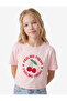 Cherry Embroidery Detailed Short Sleeve Crew Neck Cotton T-Shirt - 3