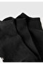 Unisex Black Cotton Blend Solid Color Triple Socks Set - 2