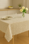 Removable Waterproof Wicker Luxury Pvc Coated Table Cloth – Transparent, White Beige Oilcloth