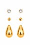 Women's Earrings 6-Piece Botega Model Plain Stone Detail Earrings