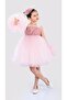 Pemde Colorful Pompom Sleeve Girl's Birthday Party Dress - 4