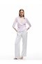 Asymmetrical Cut Long Sleeve Double Breasted Blouse with Metal Accessory Detail - 2