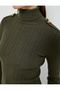 Turtleneck Knitwear Sweater with Camisole and Epaulette Detail - 5