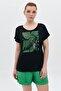 Cross Back Sequin Top Printed T-Shirt - 3