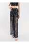 Glittery Mesh Pareo Wide Leg Elastic Waist Women's Trousers - 3