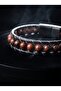 Mahogany Obsidian Natural Stone and Leather Bracelet Men's Gift 01805 - 3
